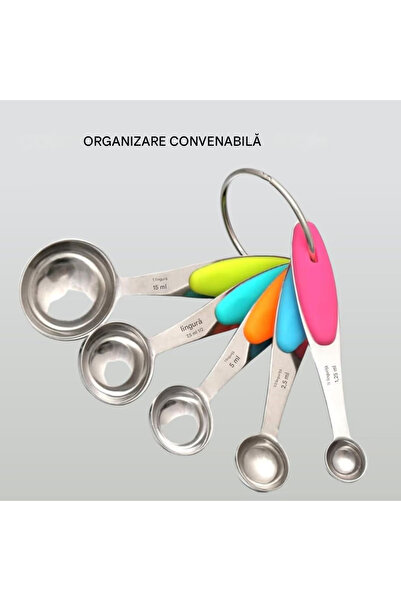 BELLA Bath&Soap Set of 5 graduated spoons,measuring and dosing cups, stainless steel, measures from 1.25ml -15 ml