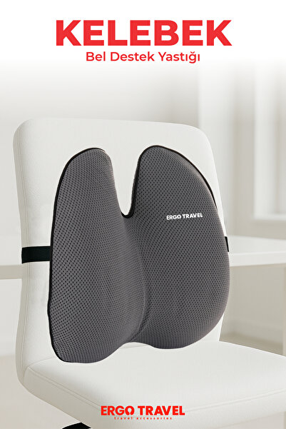 ergo travel Ultralüks Visco Ortopedik Ofis Bel Destek Yastığı - Gri -