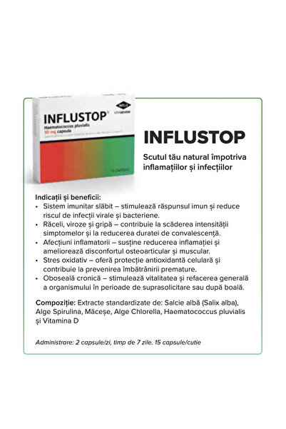 Influstop Food supplement, Influstop, against inflammation and infections, 15 capsules