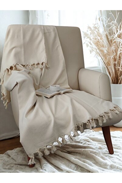 Sevim 100% памучен калъф за диван - многофункционално покривало за диван, оде...