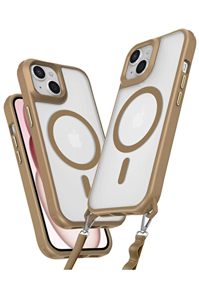 NewFace حافظة آيفون 15 من RDBYDN، حافظة سيليكون متوافقة مع ماج سيف (134621) - لون صحراوي