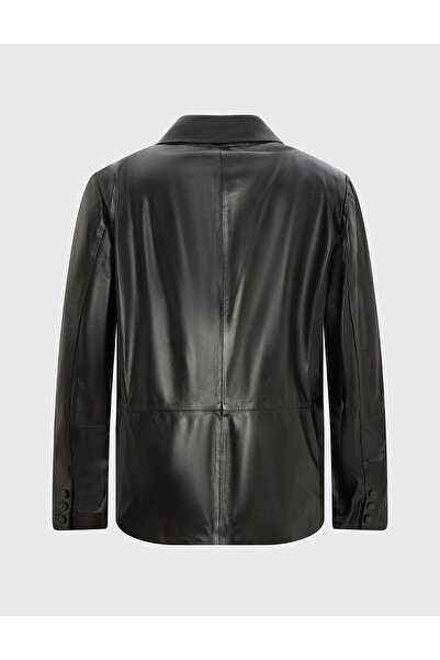İLVİ Reda Genuine Leather Black Men's Jacket
