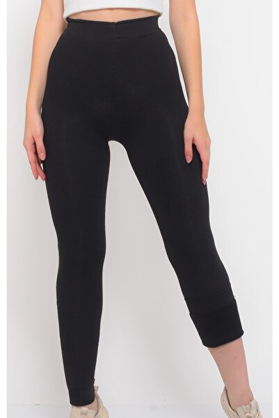 SAUNA SUIT Χειμερινό θερμικό κολάν με βελούδινο εσωτερικό εσώρουχο Μαύρο γυνα...