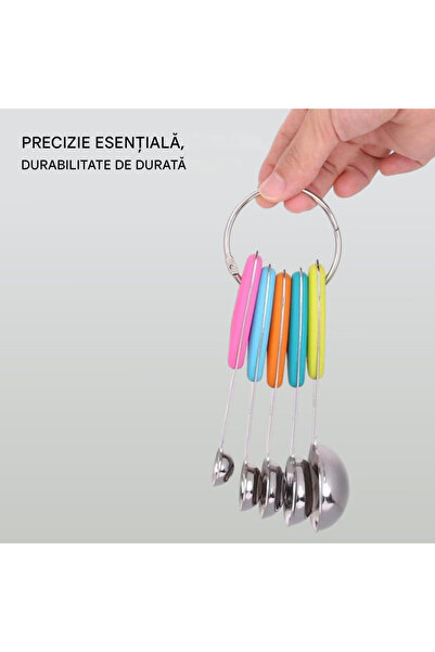 BELLA Bath&Soap Set of 5 graduated spoons,measuring and dosing cups, stainless steel, measures from 1.25ml -15 ml