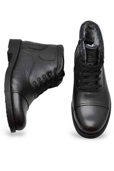 ISPARTALILAR Pánské boty z pravé kůže Tab3407 s kožešinou uvnitř Ortopedická podrážka kožené pánské boty na zip