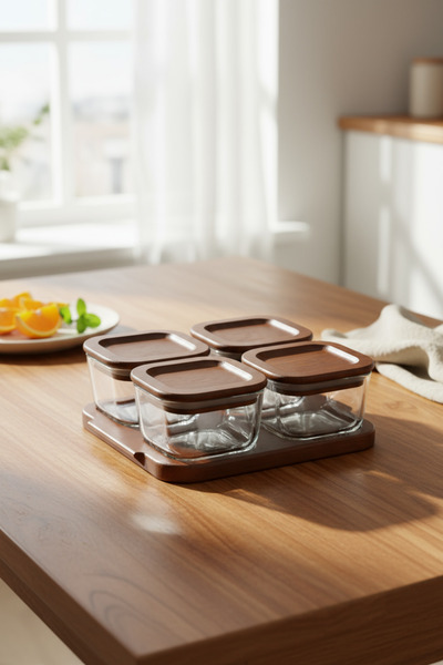 Bambum Nero Enzo 9 Piece Glass Breakfast Set