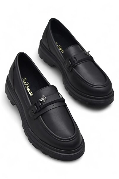 ISPARTALILAR 812-L Зручна підошва Повсякденні чорні жіночі туфлі-лофери Повсякденне жіноче взуття Rugan