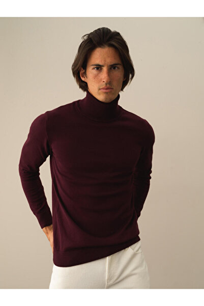 Xint Erkek Bordo Pamuk Dokulu Regular Fit Kazak