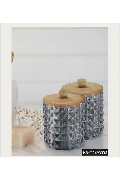 Limeks Home ORGANIZER 2'Lİ SET ŞEFFAF AHŞAP KAPAKLI