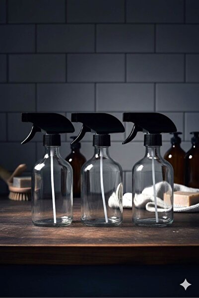 junibeliw 3 Adet Cam BOŞ Yassı Şişe Kolonya Dezenfektan Parfüm Sprey Başlıklı...