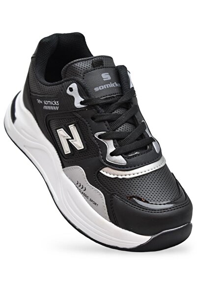 ISPARTALILAR 9999 Full Ortopedik Siyah Beyaz Yüksek Taban Kadın Spor Ayakkabı...