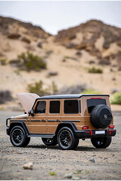 Vision XXI Mercedes G63 metal model with sound and lights, 15 cm, 1:32 scale, pull back, cognac brown