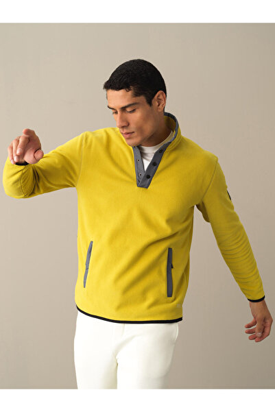 Xint Erkek Sarı Formunu Koruyan Regular Fit Polar Sweatshirt