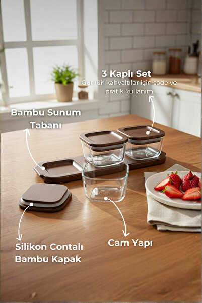 Bambum Nero - Enzo - 7 Piece Glass Breakfast Set Breakfast Set