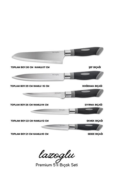 Lazoğlu 5'Lİ BIÇAK SETİ (Hediyeli)