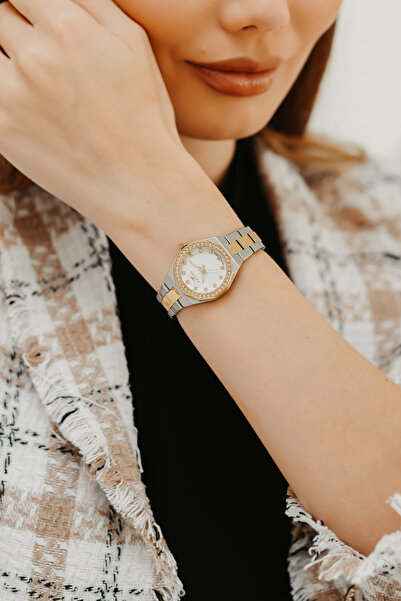 FERRO Sarı ve Gümüş Çelik Kordon Kadın Kol Saati FL43014A-D 3ATM Su Geçirmez 2 Yıl Garantili