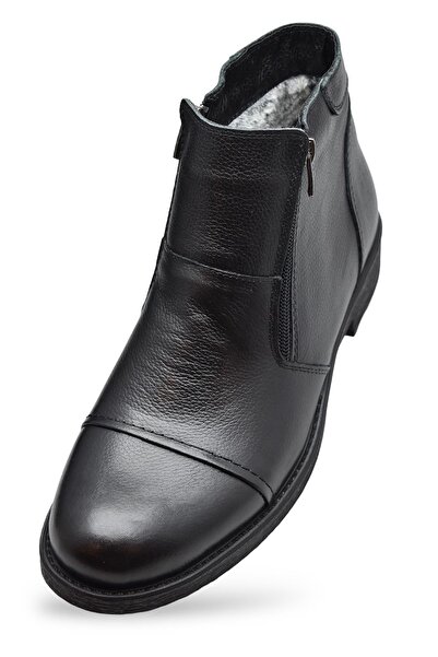 ISPARTALILAR TAB3406 Γνήσιο δέρμα με γούνα στο εσωτερικό Ανδρικές μπότες Παπούτσια Ορθοπεδική σόλα Δερμάτινες μπότες με φερμουάρ