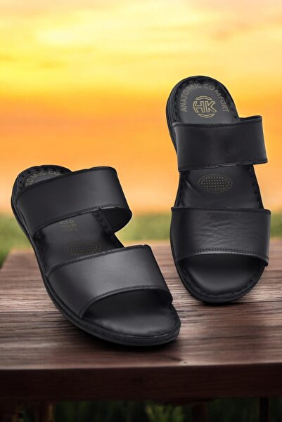 ISPARTALILAR 039 Napi ortopéd talpbetét valódi bőr férfi papucs, puha talpbetét