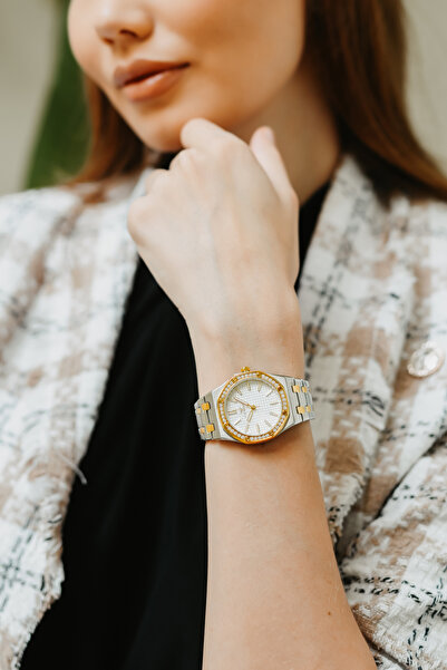 FERRO Sarı ve Gümüş Çelik Kordon Kadın Kol Saati FL43029A-D 3ATM Su Geçirmez 2 Yıl Garantili