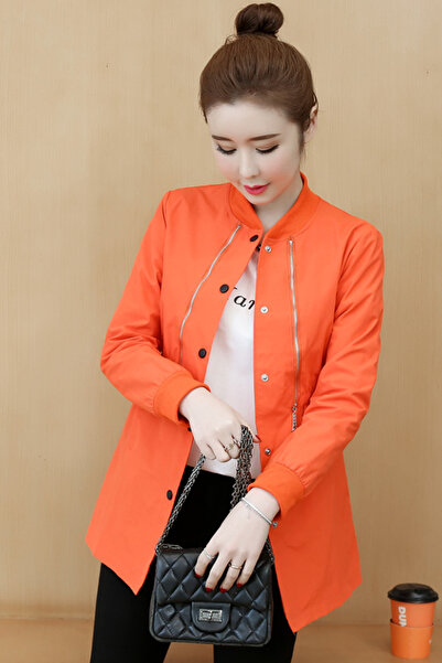 dorbe casual women's lightweight winter wear orange jacket