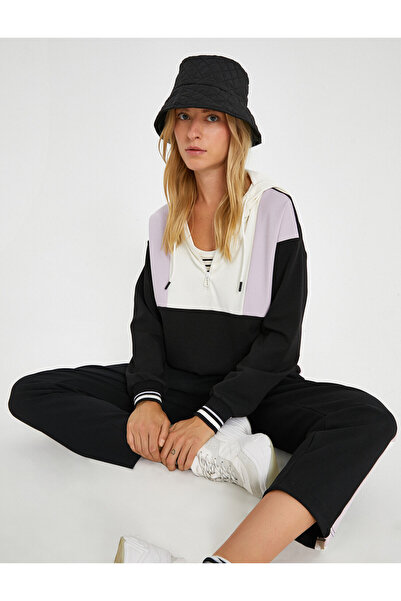 Koton Φούτερ Color Block με κουκούλα