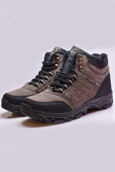 ISPARTALILAR Ανδρικές μπότες εξωτερικού χώρου X6 - Ορθοπεδικές, αντιολισθητικές σόλες και γούνα