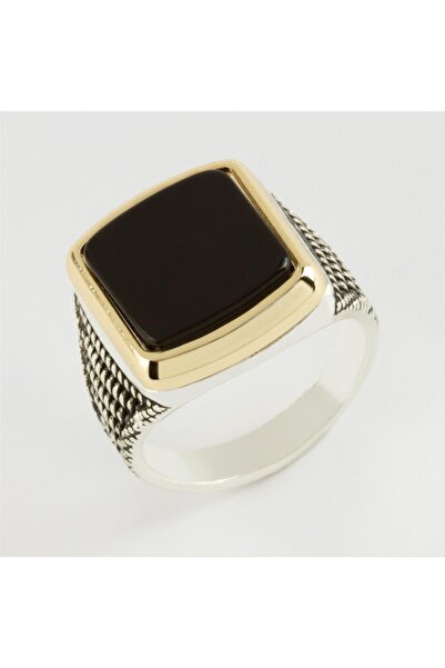 ZERO LAND MTXDPN خاتم معدني مربع (174936) للرجال - أصفر