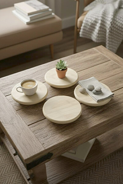 Kitchen Life Natural Bamboo Mini Ball Pedestal Presentation Stand, Cup Holder, Breakfast Stand and Presentation Stand