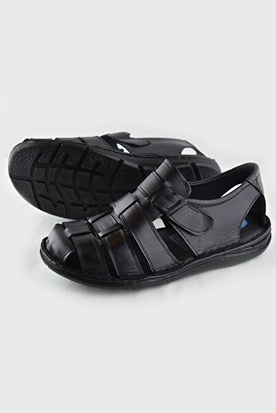 ISPARTALILAR Ayakkabiburada 033 Heel Gel Γνήσιο Δέρμα Ανδρικά Σανδάλια Παπούτσια