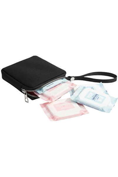 NS reliable Siyah Kadın Hijyenik Ped Saklama Çantası - Mini Organizer Düzenleyici Kılıf - 10x14x3 cm