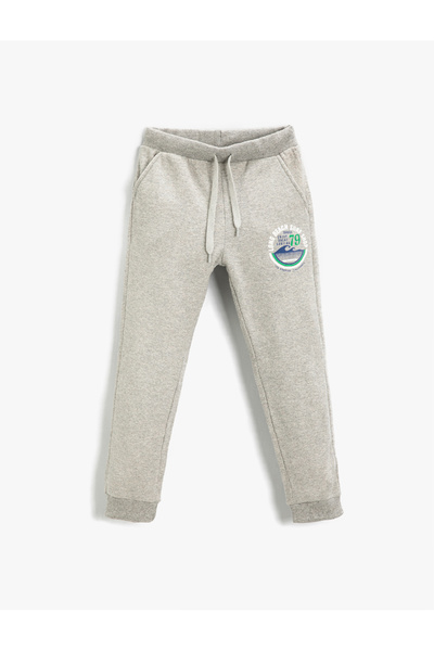 Koton Tepláky Jogger s potiskem v pase se šněrováním