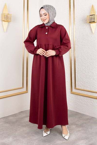Tesettür Dünyası Φόρεμα κατάδυσης TSD250129 Βουργουνδία