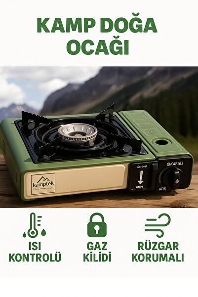 kamptek kamp teknolojisi Doğa Kamp Piknik Portatif Tek Gözlü Stop Emniyetli P...
