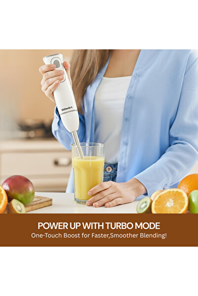 DOMEA 500 W Immersion Hand Blender with Stainless Steel Blades, Turbo Speed Function for Blending, P