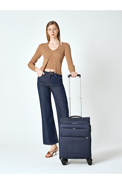 Pierre Cardin 4200 KÜÇÜK BOY Ultra Light Hafif Lüx Kumaş Tekerlekli Valiz LAC...