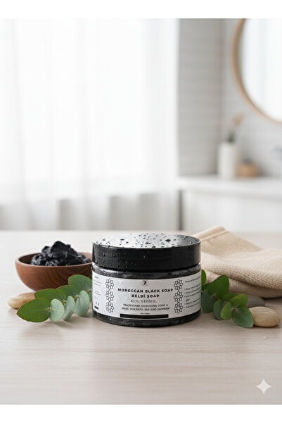 VİSKOYAT صابون أسود مغربي طبيعي 100% 300 جرام - مقشر للجسم في المنتجعات الصحي...