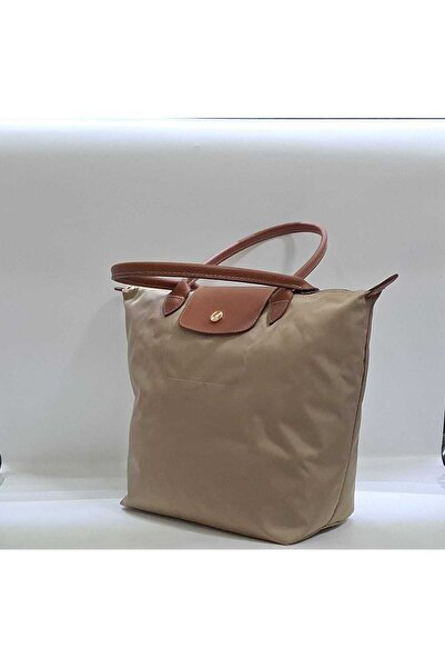 FASHION KREM TABA KATLANABİLİR DERİ SAPLI BÜYÜK KOL OMUZ VE EL ÇANTASI