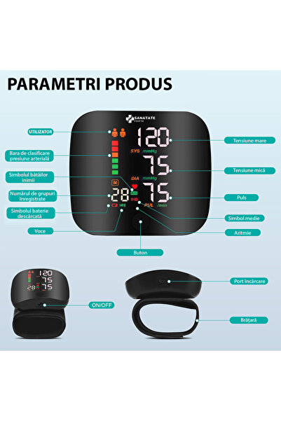 Sanatate Forte TensioPro Digital Blood Pressure Monitor with Voice Function