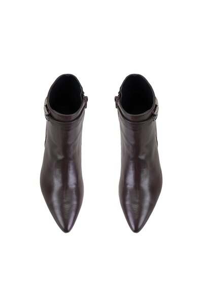 Desa Brown Women's Desacomfort Heeled Leather Boots with Buckle Accessories