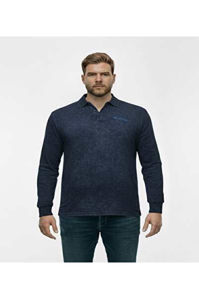 montecarlo Hanorac cu mânecă lungă, cu gât polo, spălat cu nisip