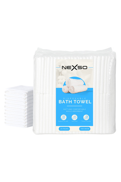NEXSO مناشف حمام للاستخدام مرة واحدة - عبوة من 25 قطعة (80×160 سم)