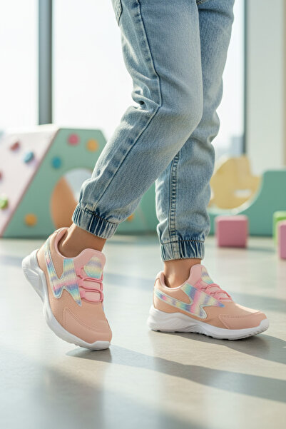 AYAKMOD Ružičaste mrežaste Lagan i Elastično sportske cipele za devojčice Arc...