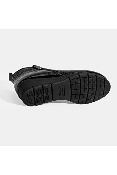 Desa Women's Black Desacomfort Double Zipper Wedge Heeled Leather Boots