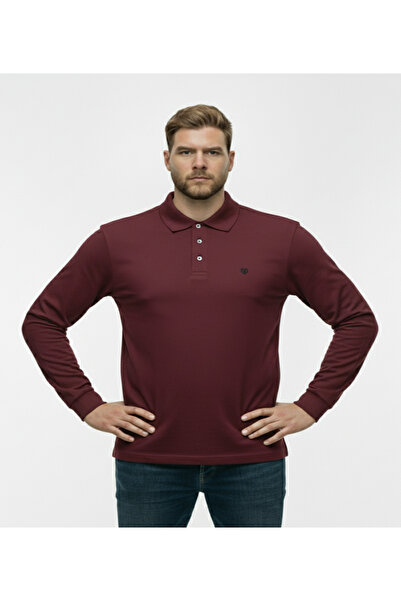 montecarlo Large Size Polo Collar Washed Lycra Sweatshirt