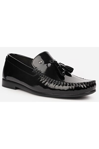 Pierre Cardin 25101 Mocasini pentru bărbați din piele lacuită neagră Pantofi ...
