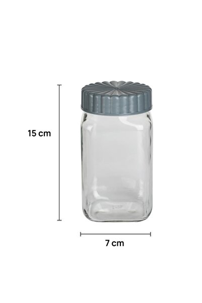 ZURİ DESİGN 6'lı 850 ml Köşeli Kapaklı Cam Kavanoz