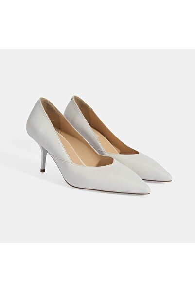 Desa Pantofi clasici cu toc din piele albă de damă
