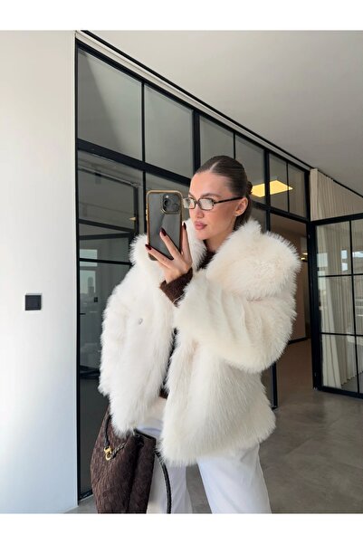 Le Savu SHILSEE MANTALE DE BLANĂ ALBĂ DE FEMEI CU GĂLĂ DE șal, BURUȚI DE BURUȚI