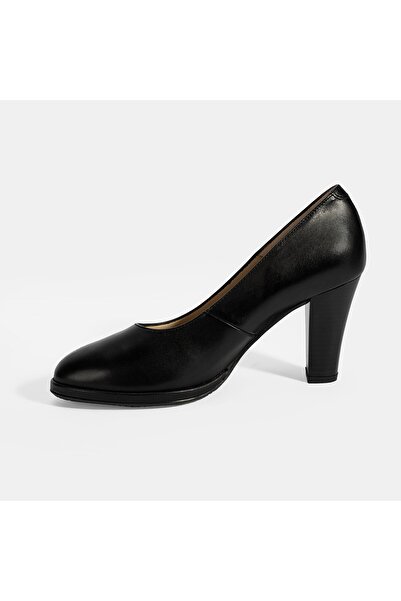 Desa Women's Black Desacomfort Leather Heeled Shoes