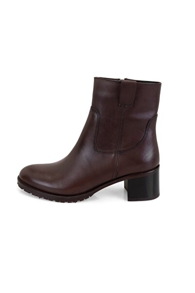 Desa Women's Brown Heeled Leather Boots